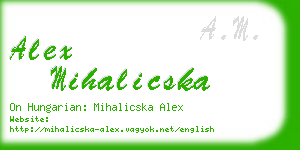 alex mihalicska business card